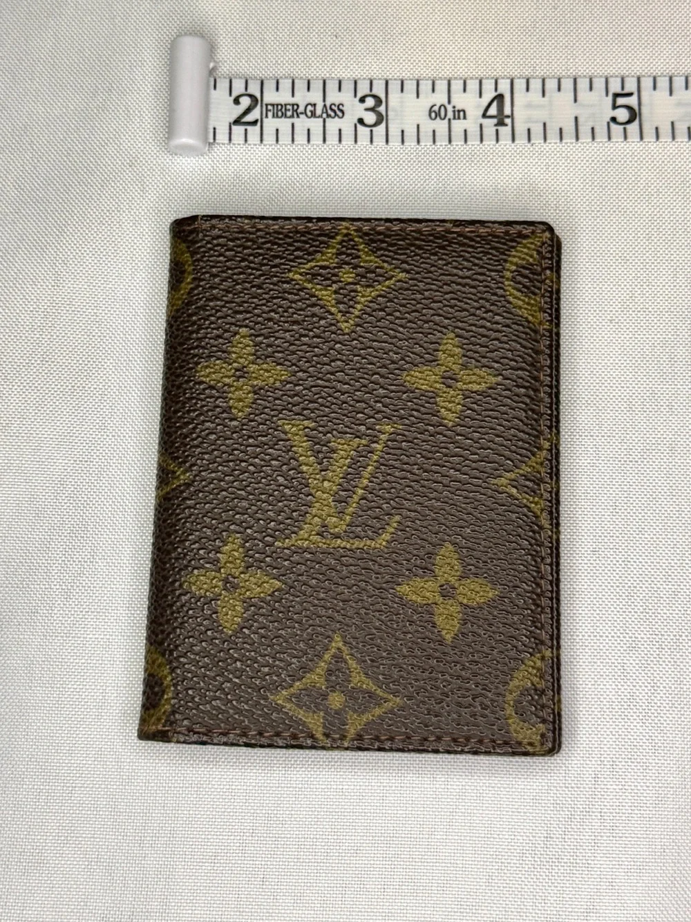 Louis Vuitton Vintage Monogram Bifold Wallet Card Holder Brown Leather Wallet